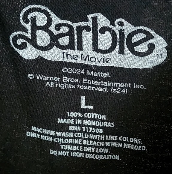 Barbie The Movie Graphic T-Shirt Short Sleeve Crew Neck Cotton Sz L (NWT) - Picture 4 of 5